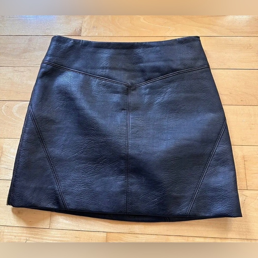 H&M Black Leather Skirt